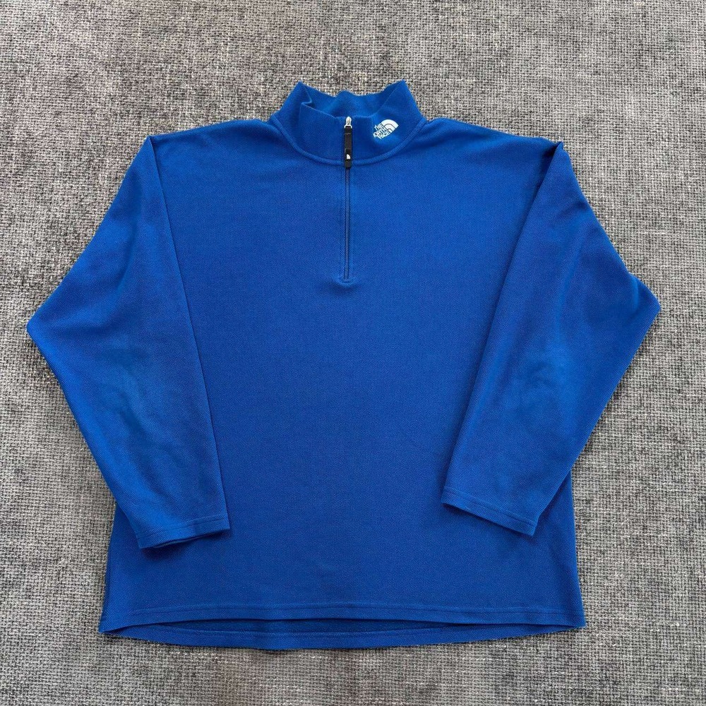 The North Face Quarter Zip Pullover Mens XL Blue Embroidered